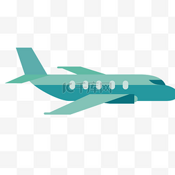 飞机矢量插画图片_绿色创意科技飞机元素