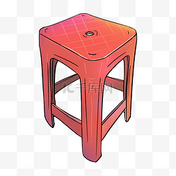红色塑料椅子插画