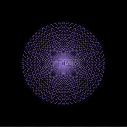 紫色波纹图片_圆形旋转多边紫色波纹