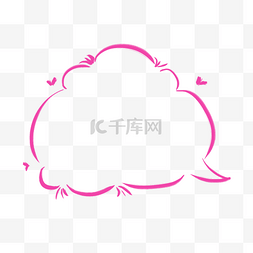 粉红色云朵边框图片_手绘小清新简约对话框