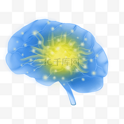 大脑神经元图片_蓝色大脑神经元