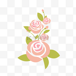玫瑰花簇图片_手绘粉色玫瑰花束