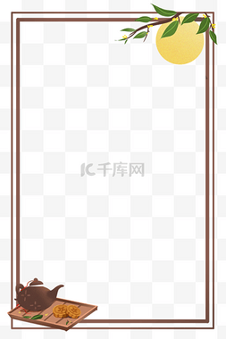 满月之喜图片_创意中秋节月饼桂花边框