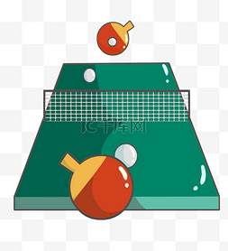 乒乓球球拍png图片_比赛乒乓球比赛插画