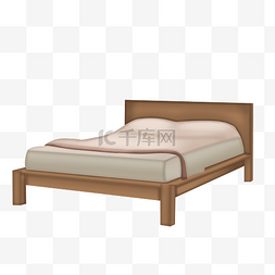 舒适床垫图片_木质双人床家具