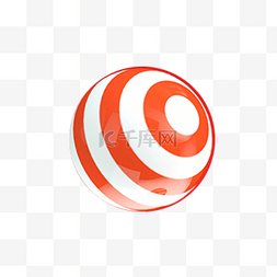 红色圆弧创意立体圆球元素