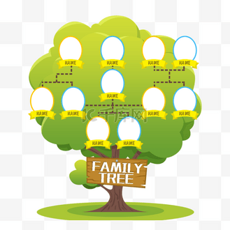 家族树familytree家庭关系家谱免抠元素家庭树家谱人物关系可爱的企业