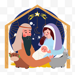 耶稣降临图片_圣诞节nativity scene木屋边框怀抱耶