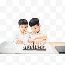 孩子兴趣图片_下国际象棋的哥俩
