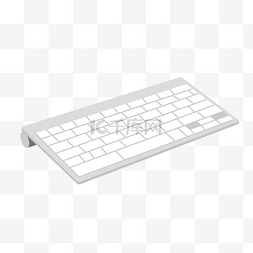白色无线键盘图片_办公白色键盘插画