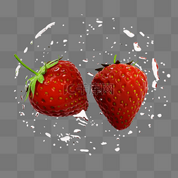仿真质感草莓png图