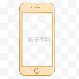 边框苹果手机图片_漫画手机边框浅黄色