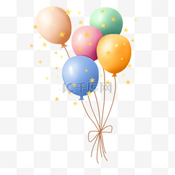 金漂浮图片_卡通风格生日装饰小金星气球