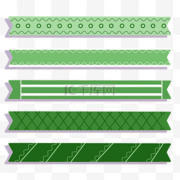 绿色花纹丝带