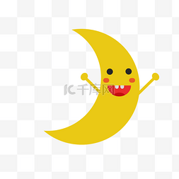 笑脸月亮黄色插图