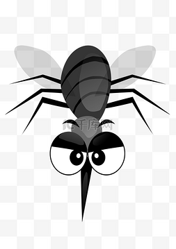卡通蚊子害虫图片_黑色害虫拟人蚊子