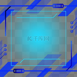 科技感蓝色线条图图片_彩色科技边框蓝色装饰图