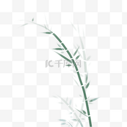 竹节线稿图片_水墨竹子绿树叶