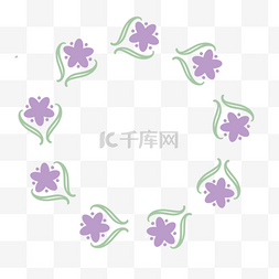 svg紫色小花围绕花环