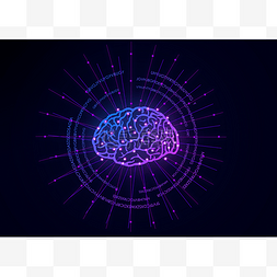 大脑创意素材图片_点线科技大脑