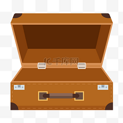游全球图片_展开的棕色旅行箱