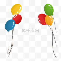 六个漂浮的氢气球