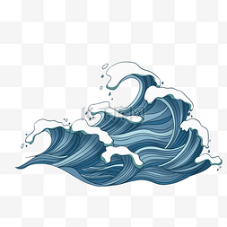 蓝色水纹图片_浮世绘水纹PNG