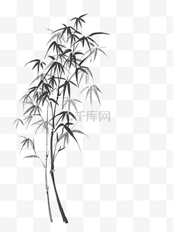 水墨荷花分割线图片_中国风国风水墨竹子