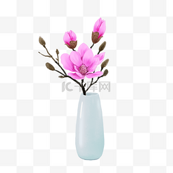 手绘陶瓷花瓶干花花束