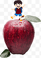 小男孩苹果创意