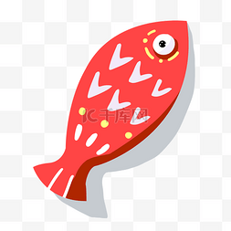 红色小鲤鱼图片_日本红色的鲤鱼插画