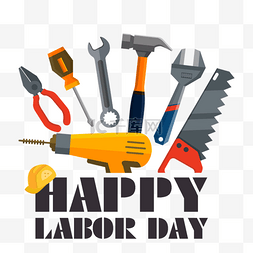 劳动节happy labor day劳动工具工人节