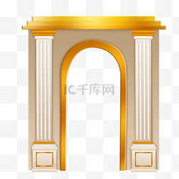 拱门欧式图片_黄色金属拱门