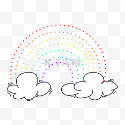 红橙黄绿图片_卡通彩虹云朵装饰