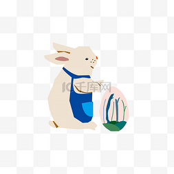 创意兔子插画图片_复活节兔子卡通插画