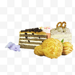 泡芙美食图片_泡芙蓝莓黑森林彩虹蛋糕
