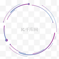 圆形线框图片_蓝紫渐变简约科技圆弧