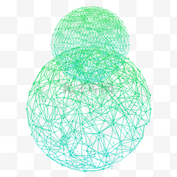 渐变球形图片_绿色渐变扁平不规则球形葫芦线条