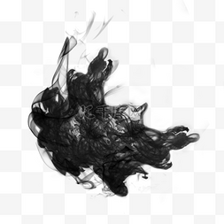 抽象的悬浮扩散黑色墨水