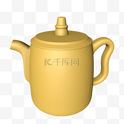 C4D仿真茶具图片_C4D仿真茶具茶壶黄砂壶