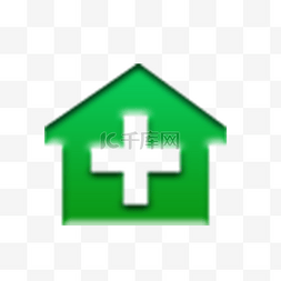 绿色房子图标免抠图