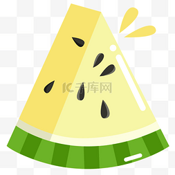 美食西瓜图片_三角形黄色西瓜
