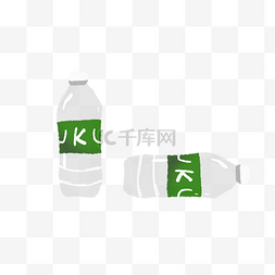 矿泉水塑料瓶图片_绿色手绘矿泉水瓶