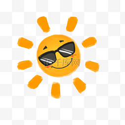 夏季带墨镜的太阳PNG