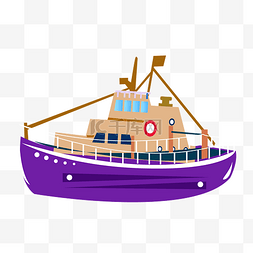 一艘紫色帆船