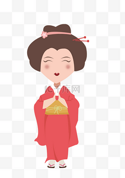 穿和服的日本妇女 