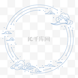 中国线性花纹图片_中式祥云线性框