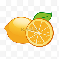 黄色橙子PSD透明底