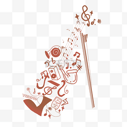 音乐小提琴图片_音乐符号装饰小提琴素材