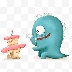 恐龙蛋糕图片_过生日的小恐龙